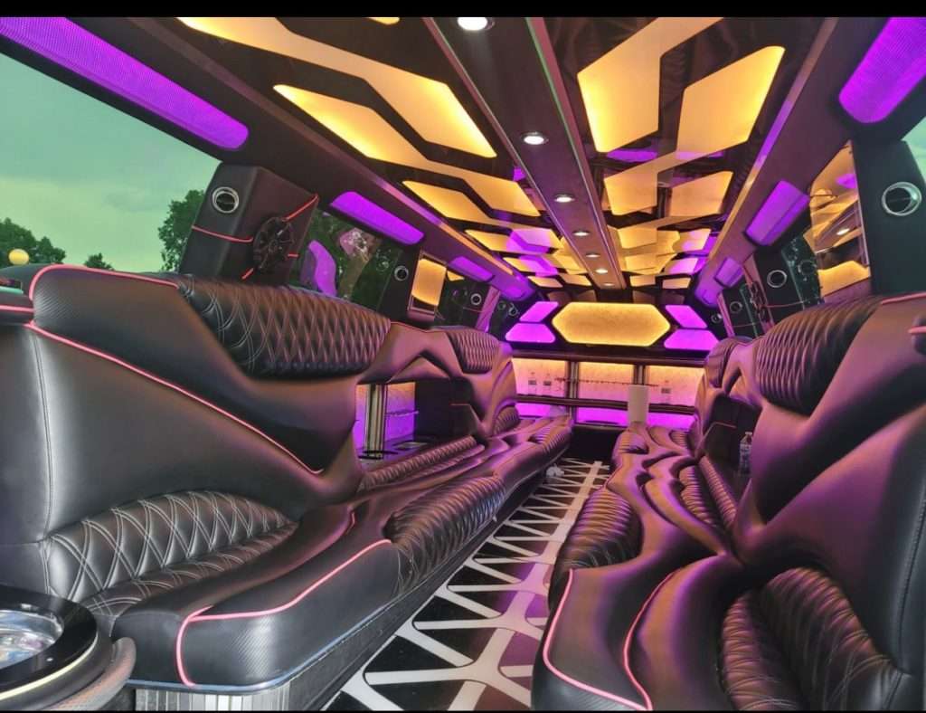 White 20-passenger Escalade stretch limo in Golden