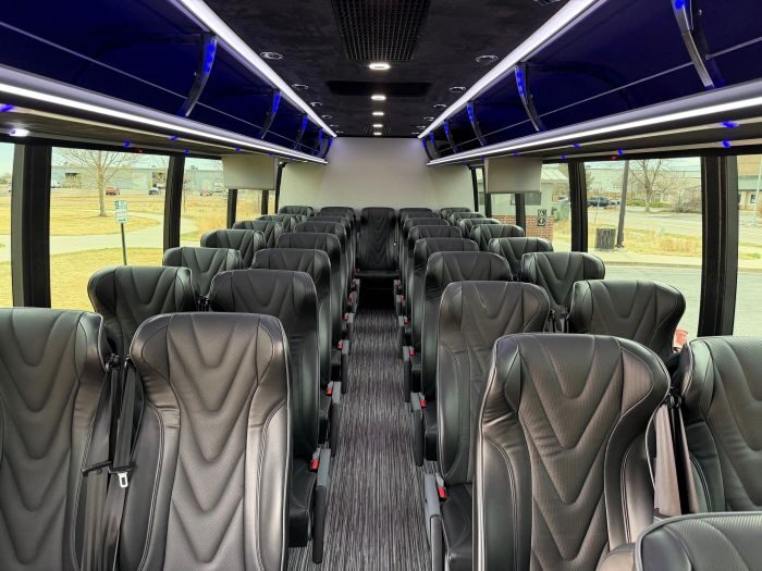 Coach bus leather seats – Golden limo service